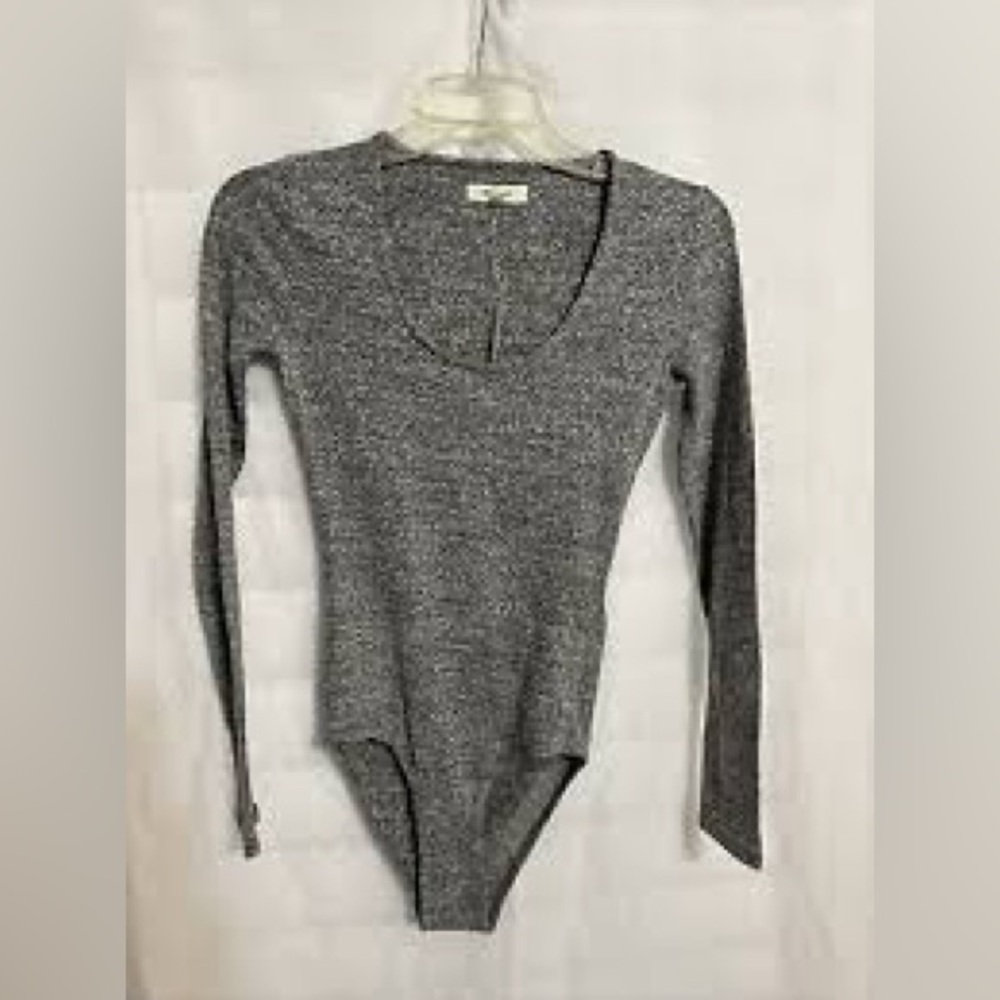 Madewell Heather Gray Long Sleeve Bodysuit - Picture 7 of 7